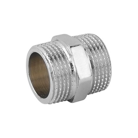 Niplles doppio mm ottone cromo  3/8CAVAL