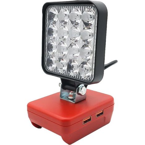 Applicable Lampe de travail sans fil à 16 LED avec batterie au lithium rotative pour l'entretien du chantier et du véhicule, chantier de construction extérieur (A) (1/3)