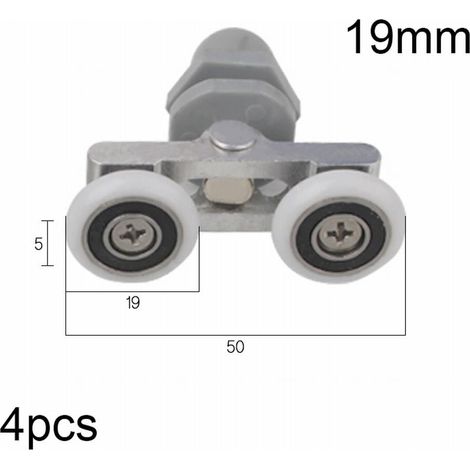 Roulettes Pour Porte De Douche - 4 Pièces - Diamètre 19 23 25 27 Mm - Compatible Verre 4 À 6 Mm - Pour Portes Coulissantes Baignoire Et Douche (1/5)