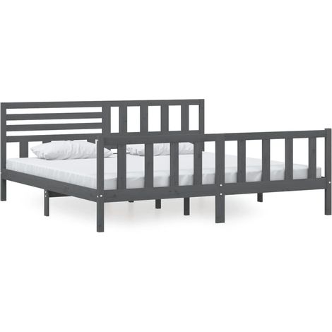 Maison Exclusive - Massivholzbett Grau 200x200 cm