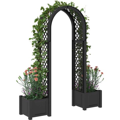 Maison Exclusive - Arco di Rose con Vaso Antracite 168,5 x 43 x 207 cm PP (1/5)