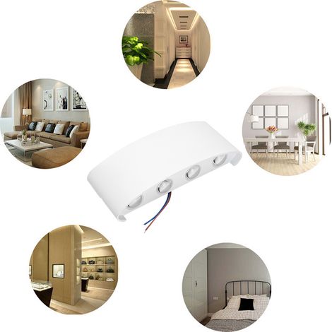 Einfache LED-Wandleuchte aus Aluminium für den Innenbereich, geeignet für Schlafzimmer oder Flur, 8 W, Wechselstrom 85–265 V, Weiß (Kaltweiß) (1/5)