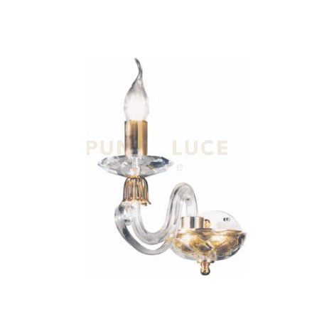 APPLIQUE 1306 1 LUCE BIANCO E CROMO ATTACCO E14 H.20CM