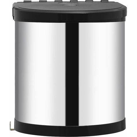 Kitchen Built-in Dust Bin Stainless Steel 12 L vidaXL