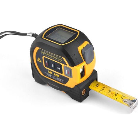 3-in-1-Digital-Lasermessgerät mit Kreuzlinienlaser, 131 Fuß digitaler Laser-Entfernungsmesser, 16 Fuß Maßband mit LCD-Hintergrundbeleuchtung für Entfernung, Fläche, Volumen (1/5)