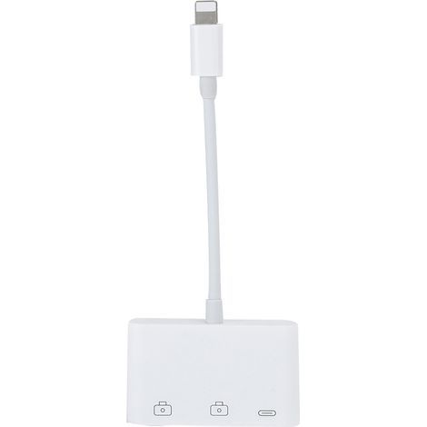 Adaptateur OTG 3 en 1 pour iOS avec Hub USB, Lecteur de Carte Mémoire et Support Clavier Souris (1/5)