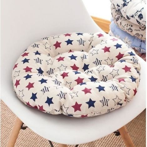 Lot de 4 coussins de chaise ronds tatami, coussins de siège respirants galette de chaise, 40 x 40 cm, Style I (1/4)