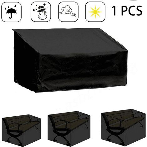 Schutzhülle für Gartenbank (134 x 66 x 89 cm), wasserdicht, für 2-Sitzer-Bank mit Kordelzug, aus Polyestergewebe, zum Schutz von Gartenmöbeln (1/4)