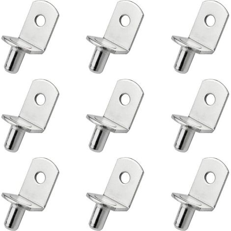25 Pièces Chevilles de Support d'Étagère Goupille de Support d'Etagère en Métal Taquets pour Etagères L Forme Support Équerre Pour bois ou Verre Armoire Placard Bibliothèque (1/4)
