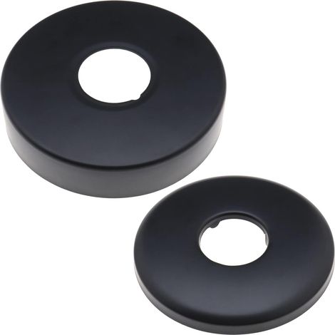 Set of 2 Black Stainless Steel Radiator Hose Covers with Double Sided Baking Varnish for Faucets, Showers, Angle Valves