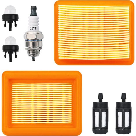 Luftfilter-Set für STIHL Freischneider FS120, FS200, FS250, FS310, FS400, FS450, FS480, Luftfilter mit Zündkerze und Primerpumpe, Zubehör FS 120, Filter-Nr. 4134 141 0300