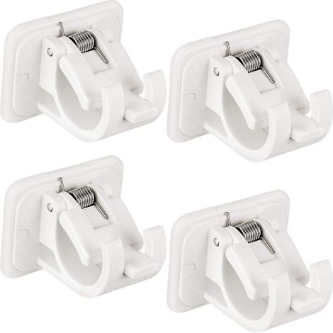 Supporti per aste per tende autoadesivi KZQ, ganci per tende, supporti per aste per tende da parete e ganci per portasciugamani. (1/4)