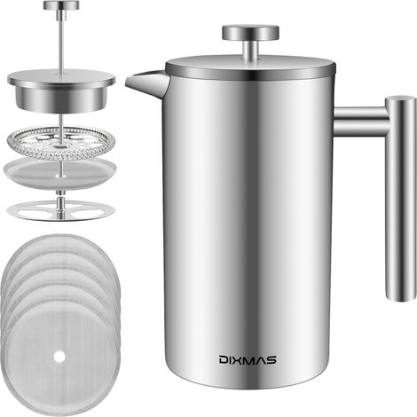Cafetière à Piston Camping Acier Isotherme 350ML 2 Tasses 5 Filtres de Rechange, French Press (1/5)