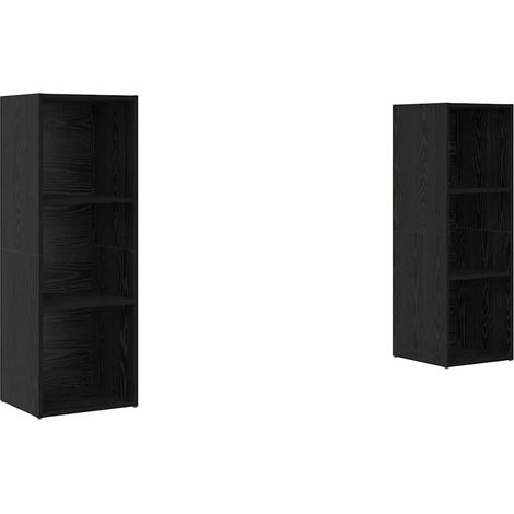 Maison Exclusive - TV-Schrankset 2 pcs Schwarz Eichen-Optik 107 x
