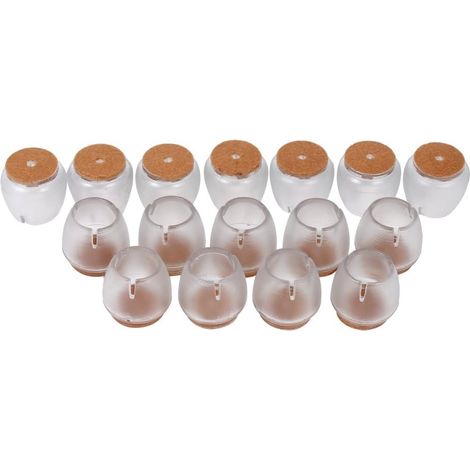Lot de 16 embouts protection pour pieds meubles, en PVC, avec patins (1/5)
