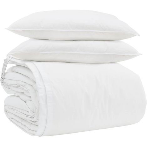 Ensemble de Duvet avec oreiller 3 pcs Blanc Plume de canard (1/5)
