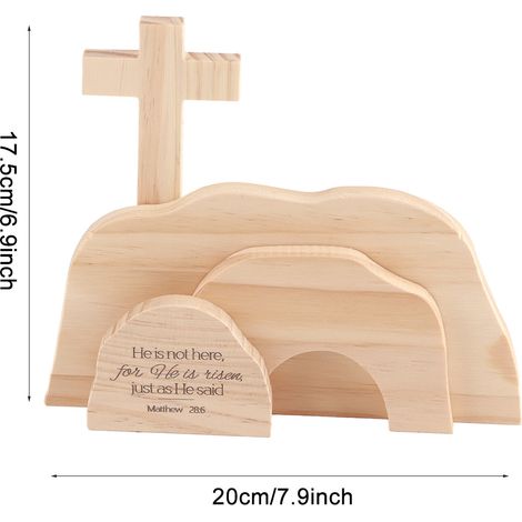 Décorations en bois représentant la scène de la Résurrection de Pâques pour la table, crèche de Noël, figurine chrétienne (1/5)