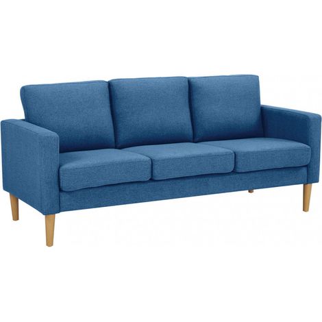 Divano 3 Posti Ramsey 180x73x82 h cm in Tessuto Blu (1/5)
