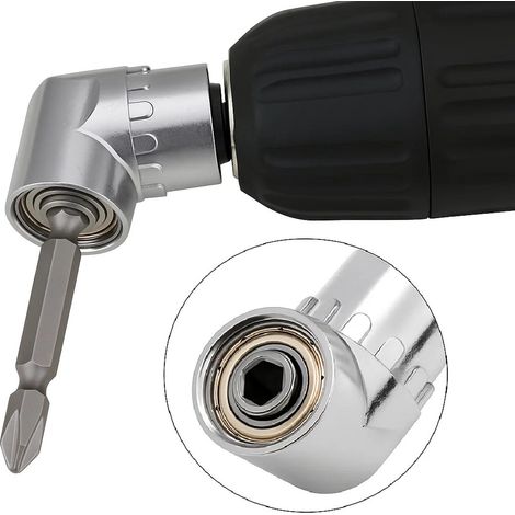 Tournevis coudé Adaptateur d'angle Tournevis coudé Porte-embout coudé 105 degrés Hexagonal 1/4" Noir (1/5)