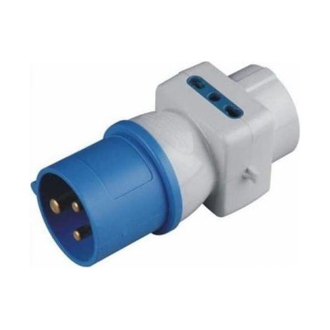 Adattatore Spina Industriale CEE 16A Presa Schuko + Bipasso 10/16A 250V (1/3)