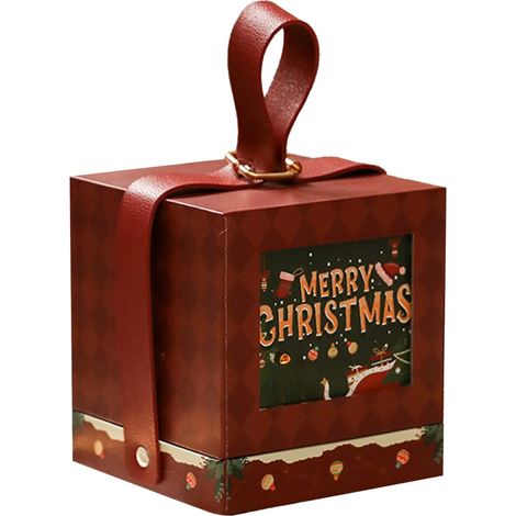 Boîte Cadeau - 10 x 10 x 11 cm - Rouge - Avec Couvercle - Pour Emballage Cadeaux Noël Anniversaire Fêtes