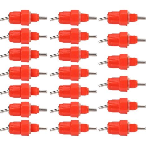 20pcs Tétine Abreuvoir Automatique pour Poule, Canard, Volaille, Système d'eau avec Vis à Vis pour Élevage et Alimentation du Bétail équipement (1/5)