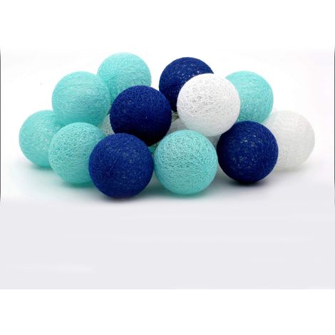 1 Guirlande lumineuse LED, 3m, 20 boules coton, USB, Décoration intérieure, Chambre, Mariage, Noël (1/5)