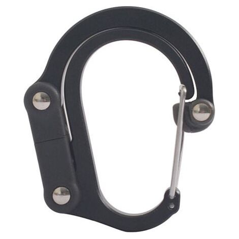 Black 2pcs D-type Multifunctional Rotating Buckle Carabiner Outdoor Travel Field Aluminum Alloy Cara (1/5)