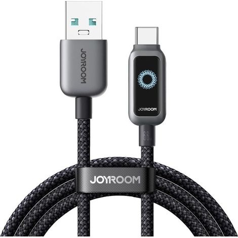 Cable trenzado USB-A - USB-C 66W 1,2 m - negro