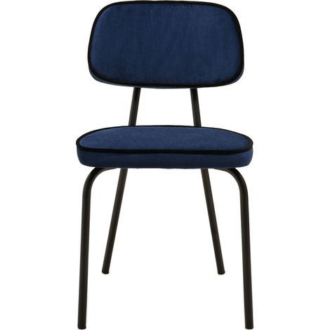 Chaise en Velours uni Dalila et passepoil noir  YSABEAU (1/4)