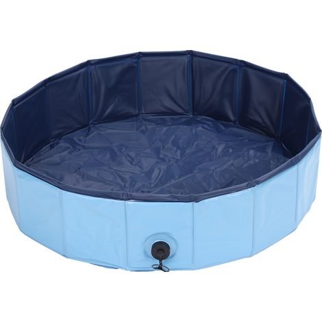 Baignoire pliable étanche en PVC pour animaux de compagnie (chats et chiens), avec douche intégrée, bleu. (1/5)