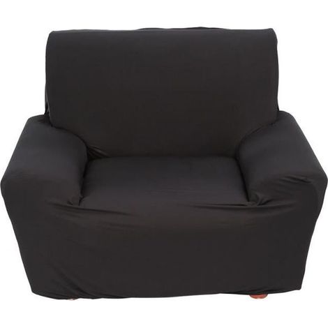 Housse de fauteuil élastique - XY FR - Protecteur canapé en Polyester - Noir - Taille S (1/4)