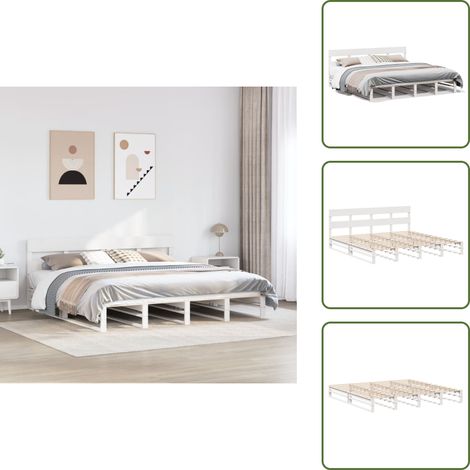 - vidaXL Letto senza Materasso Bianco 180x200 cm Legno Massello di Pino -