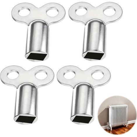 4 Pièces Clés de Purge pour Radiateur en Alliage de Zinc, Clé de Désaération Universelle pour Tous Types de Radiateurs à Eau, Outil de Maintenance pour Purger l'Air des Conduits de Chauffage (1/5)