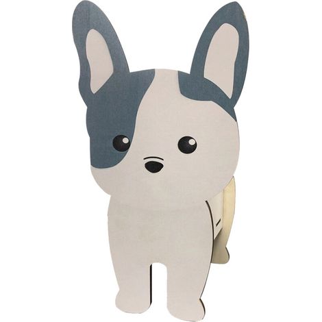 Pot de fleurs en forme de chien, pot de fleurs mignon en bois en forme d'animal de dessin animé, pour jardin, intérieur, extérieur, décoration de bureau (1/5)