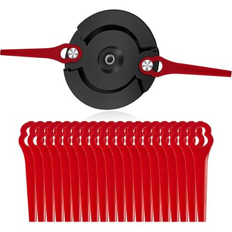 Disque à double lame compatible avec les tondeuses à gazon sans fil GE-CT 18 LI, GC-CT 18/24, BG-CT18 LI, BG-CB 18 LI, RG-CT18/1 LI avec 20 pièces de lames, Noir (1/5)