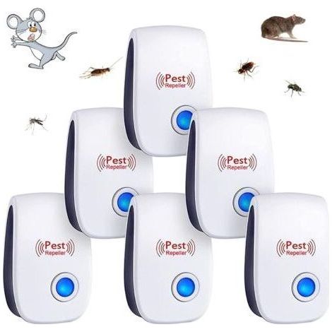 6-Pack Ultrasonic Pest Repellent, Indoor Use, Mosquito/Mouse/Cockroach/Rodent/Ant/Spider/Insect Killer AIPERQ (1/4)