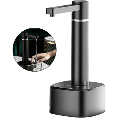 Pompe à eau automatique - 3 modes, pompe rotative réglable, distributeur d'eau universel rechargeable, facile à utiliser - Noir (1/5)
