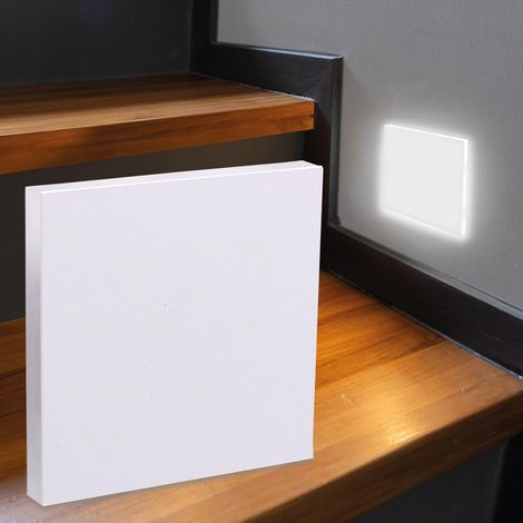 LED Treppenleuchte eckig weiß - Lichtfarbe: Neutralweiß 1,5W - Lichtaustritt: Linea (1/5)