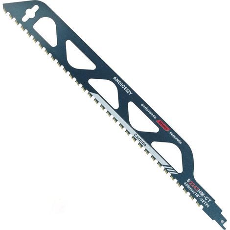 Lame de scie sabre en acier au carbure de tungstène pour métal, bois, pierre, accessoires de scie sabre pour béton cellulaire, brique, béton, plaque de ciment, longueur (455mm/18\ (1/5)
