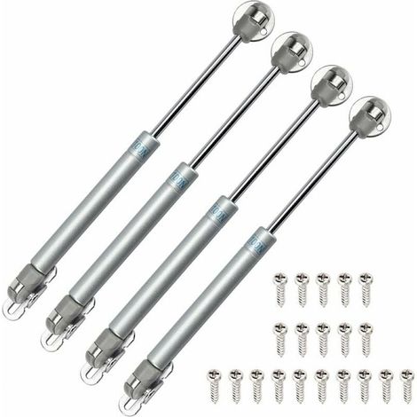 Satz mit 4 hydraulischen Gasdruckfedern für Schranktüren — Gasdruckfedern, Türbeschläge, 100 N / 10 kg Gasdruckdämpfer, Hebedämpfer für Schränke und Kleiderschränke. (1/5)