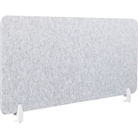 Panneau Séparateur de Bureau Acoustique et Visuel 160 x 50 cm en Polyester et Matériau Synthétique Gris Foncé Split