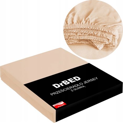 Sábana bajera ajustable 90x200 Algodón Jersey TRANSPIRABLE Beige Polaco (1/4)
