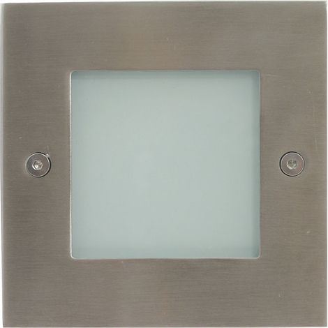 Downlight empotrable nix cuadrado ip44 60x3,7w led 6000k l.10,5xan.10,5xal.0,2cm acero inoxidable