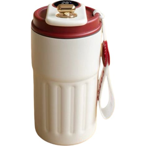 Mug de voyage en acier inoxydable 316 avec affichage de la température, tasse à café isotherme de 440 ml, bouteille d'eau portable étanche sous vide, tasse à café thermique, garde les boissons chaudes (1/5)