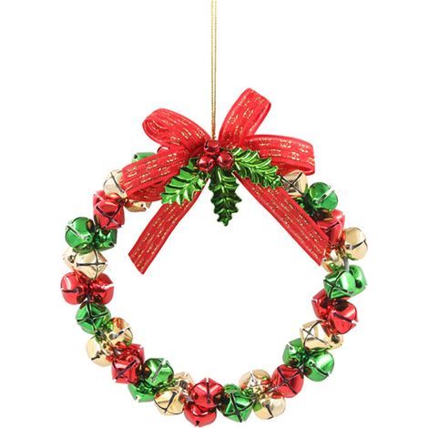 Weihnachtskranz mit Glöckchen, Tür- und Baumschmuck – Festlicher Schmuck für die Haustür (1/5)