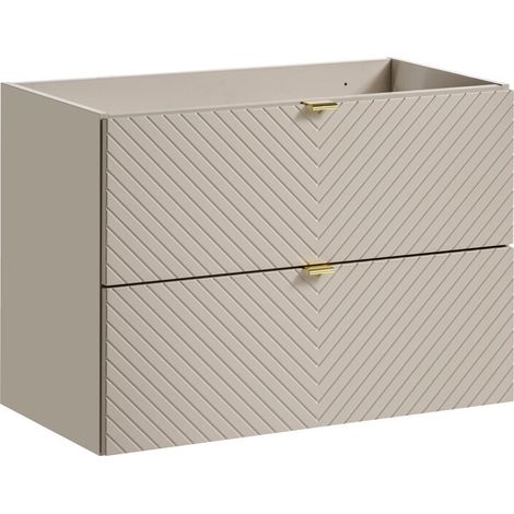 Meuble suspendu sous vasque avec 2 tiroirs VIVA CACHEMIRE 80 cm (1/5)