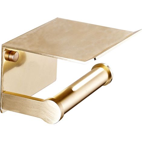 (Golden) Porte-Papier Toilette, Porte-Papier Toilette Mural avec Rangement, Aluminium