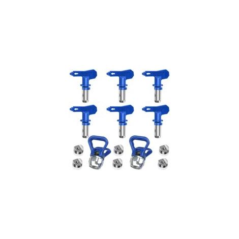 Confezione da 6 ugelli reversibili per spruzzatura airless, pistole per verniciatura airless, parti per spruzzatori per case, edifici, ponti, recinzioni (211, 315, 417, 517, 515, 523) (1/5)