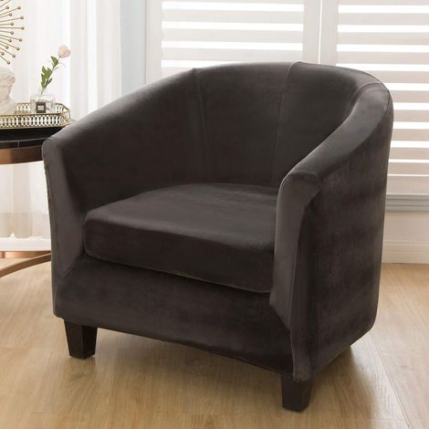 Set of 2 stretch velvet armchair covers with removable cushion cover for sofa, club, bar, lounge counter (3122) (1/5)